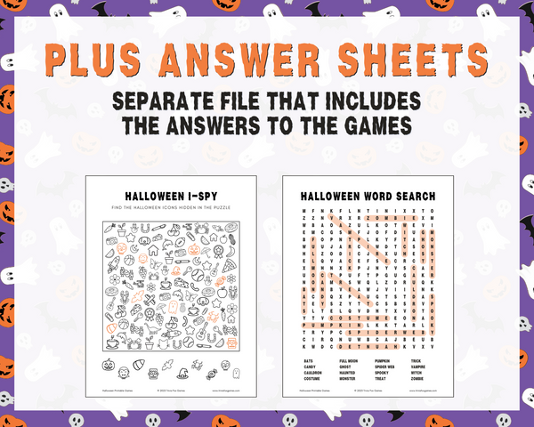 KIDS HALLOWEEN PRINTABLE GAMES