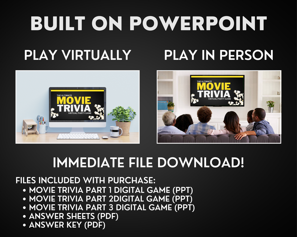 Movie Trivia Digital Game Bundle - 3 Games in 1 – Trivia Fox Games