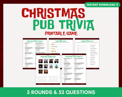 CHRISTMAS PUB TRIVIA PRINTABLE GAME