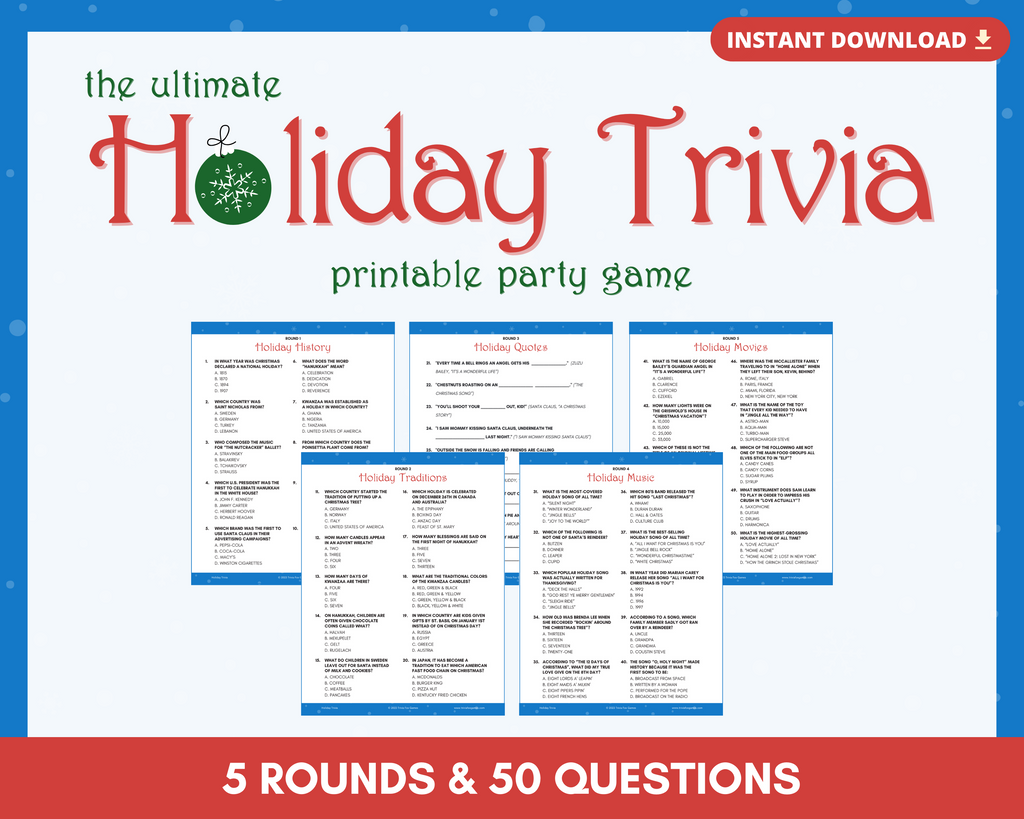 Holiday Trivia Printable Game – Trivia Fox Games Holiday Trivia Printable Game – Trivia Fox Games