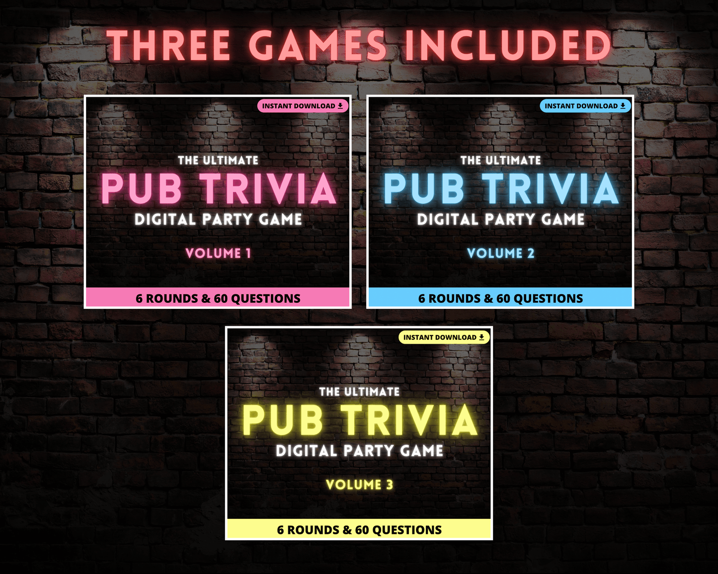 Pub Trivia Digital Game Bundle (Volumes 1-3)