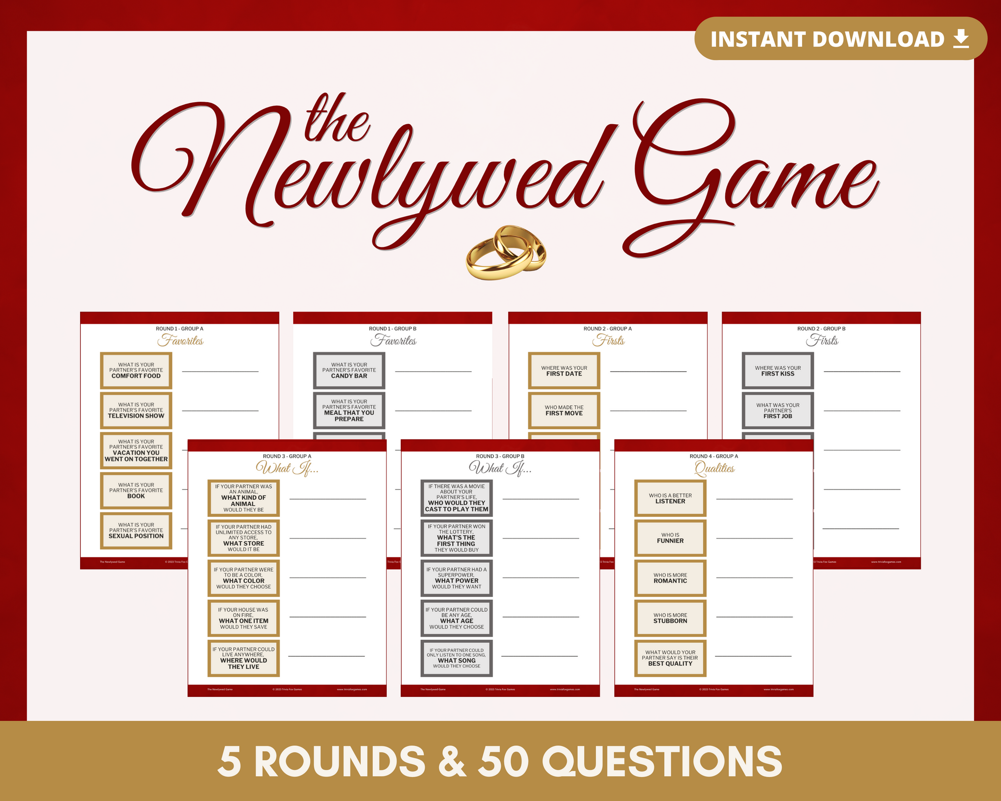 THE NEWLYWED PRINTABLE GAME