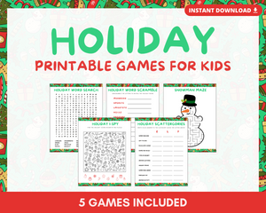 KIDS HOLIDAY PRINTABLE GAMES