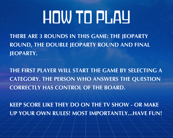 JEOPARTY! DIGITAL TRIVIA GAME