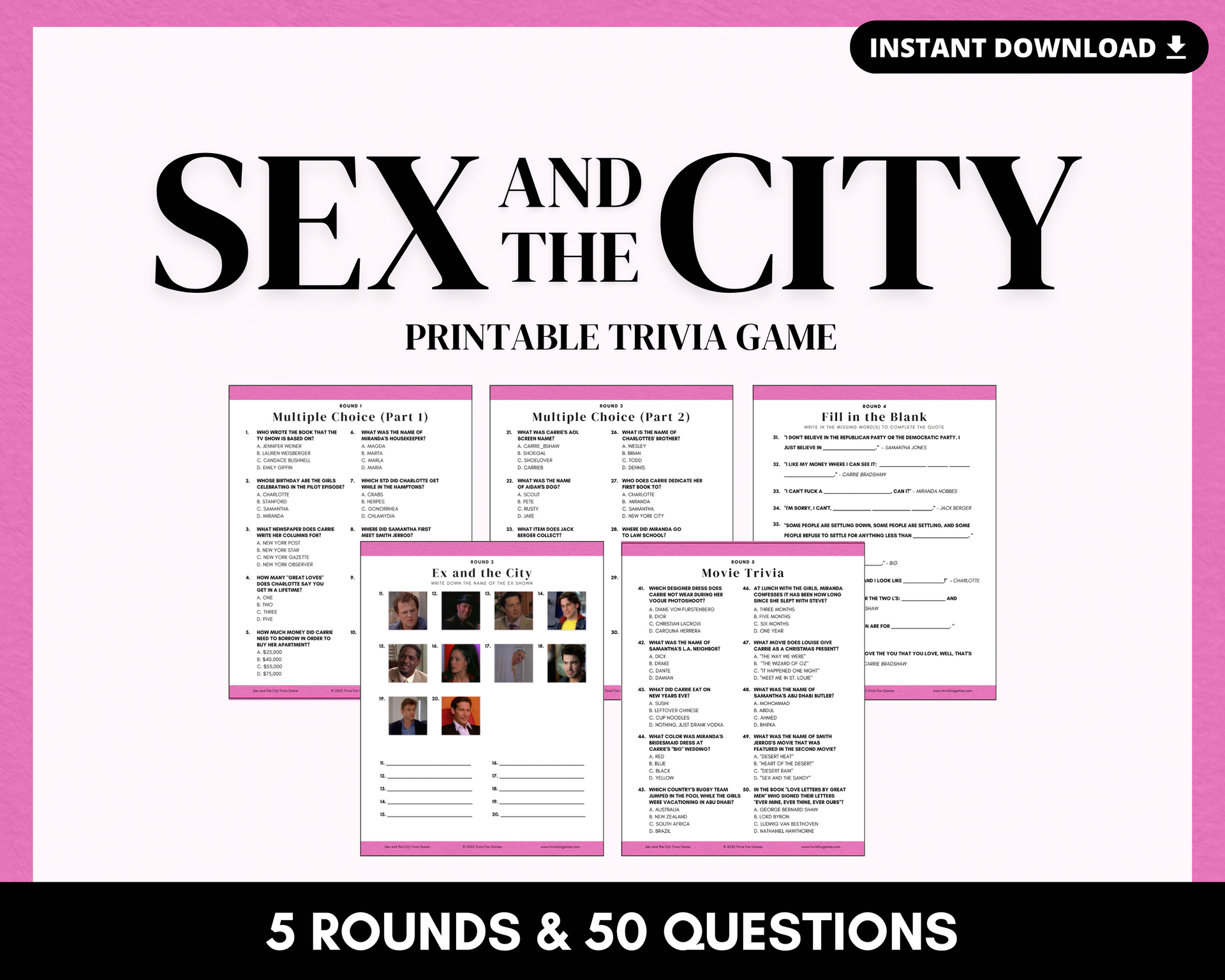 Sex and the City Trivia Printable Game Trivia Fox Games Sex and the City Trivia Printable Game Trivia Fox Games