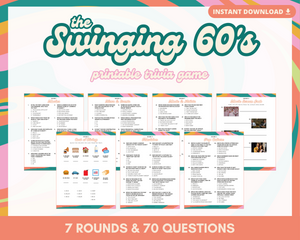 SWINGING 60'S PRINTABLE TRIVIA GAME