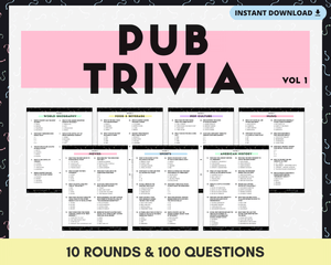 PUB TRIVIA PRINTABLE GAME (VOL. 1)