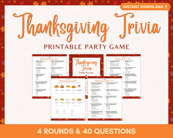 THANKSGIVING TRIVIA PRINTABLE GAME