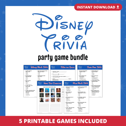 Disney Trivia Party Game Bundle