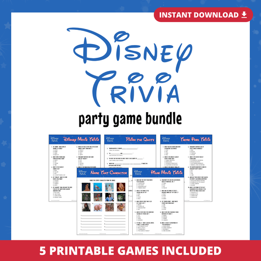 Disney Trivia Party Game Bundle