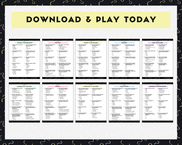 PUB TRIVIA PRINTABLE GAME (VOL. 1)