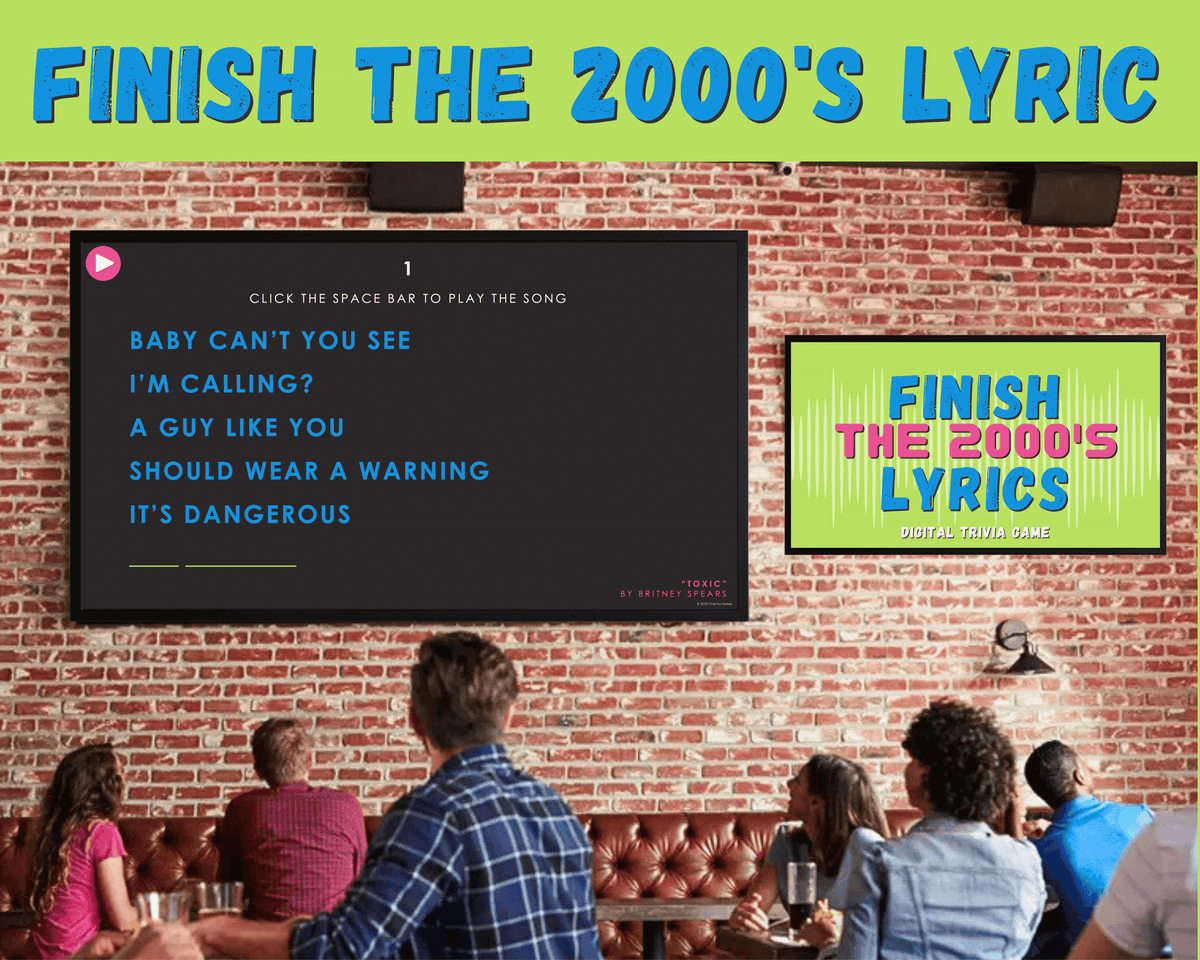 Finish the 2000's Lyrics Digital Trivia Game