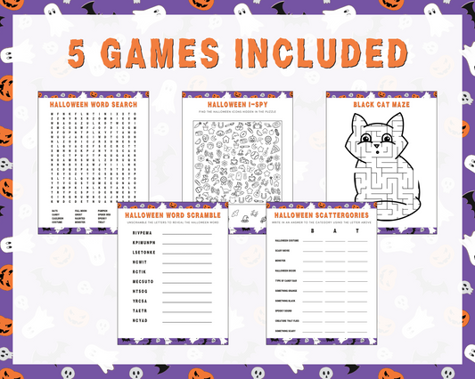 KIDS HALLOWEEN PRINTABLE GAMES