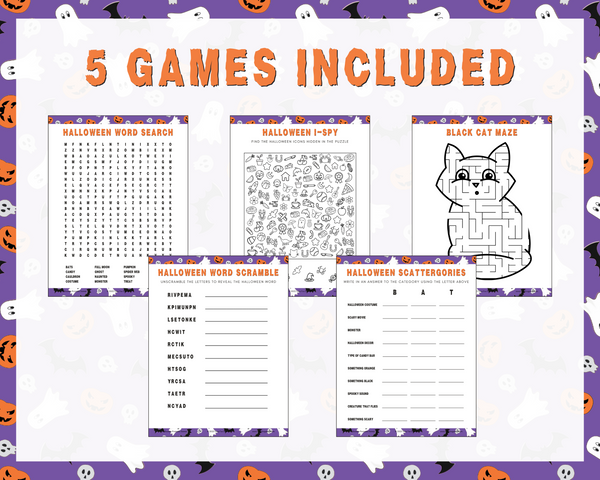 KIDS HALLOWEEN PRINTABLE GAMES