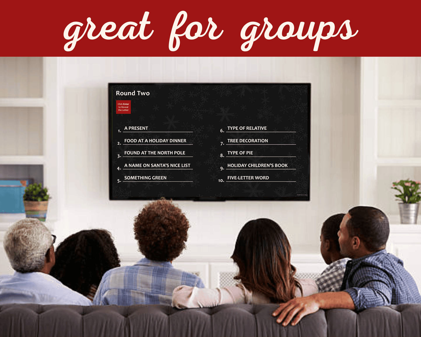 Holiday Scattergories Digital Party Game