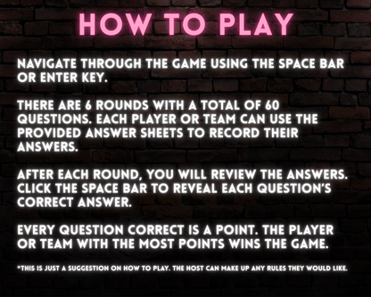 Pub Trivia Digital Party Game (Volume 1)