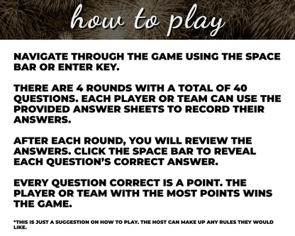 2025: Year in Review Digital Trivia Game