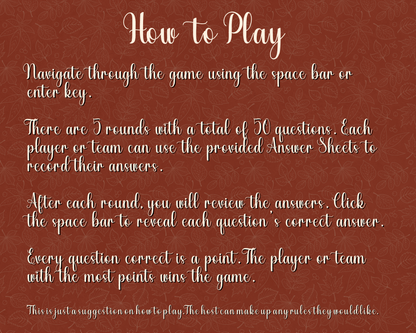 Thanksgiving Trivia Digital Party Game