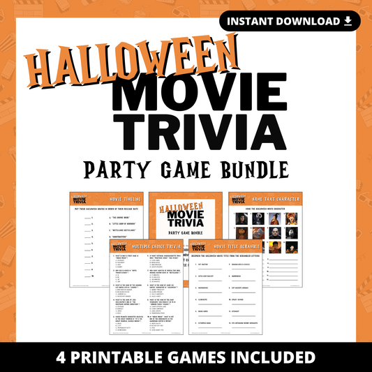 Halloween Movie Trivia Party Game Bundle