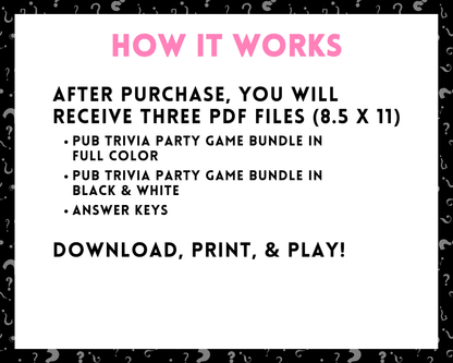 Pub Trivia Party Game Bundle (Volume 1)