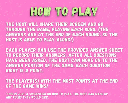FINISH THE LYRICS DIGITAL PARTY GAME