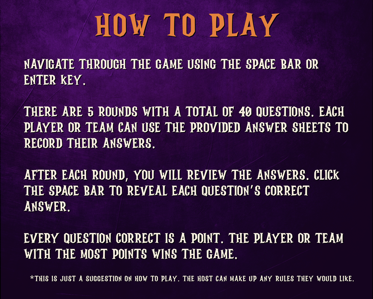 Halloween Trivia Digital Party Game