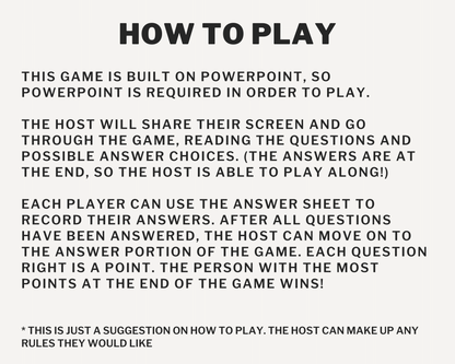 90'S MOVIE TRIVIA DIGITAL GAME