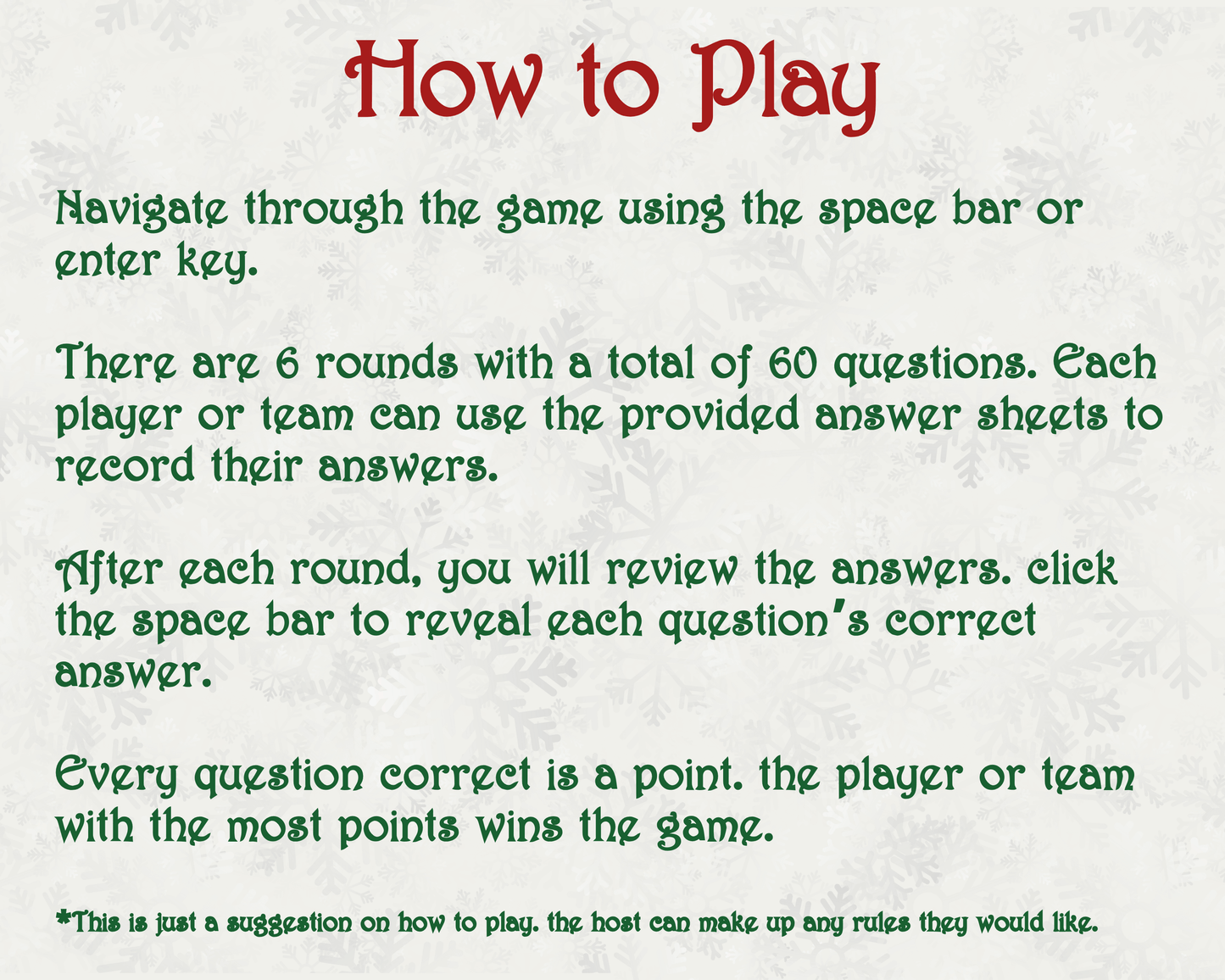 Holiday Trivia Digital Party Game