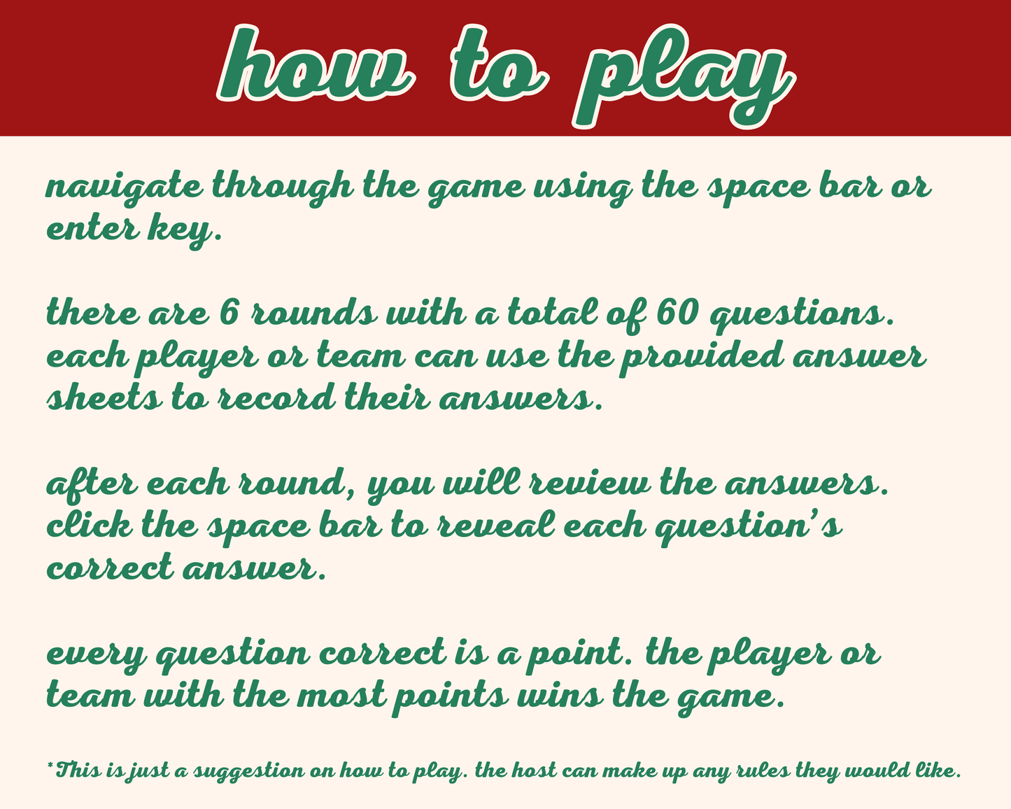 Holiday Movie Trivia Digital Game