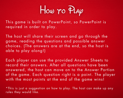 DISNEY TRIVIA DIGITAL GAME