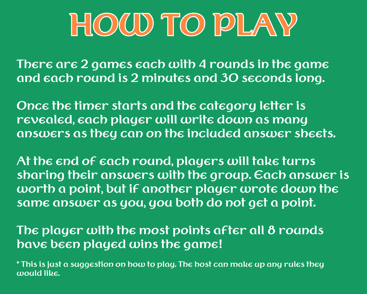 St. Patrick's Day Scattergories Digital Game