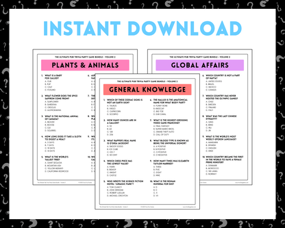 Pub Trivia Party Game Bundle (Volume 2)