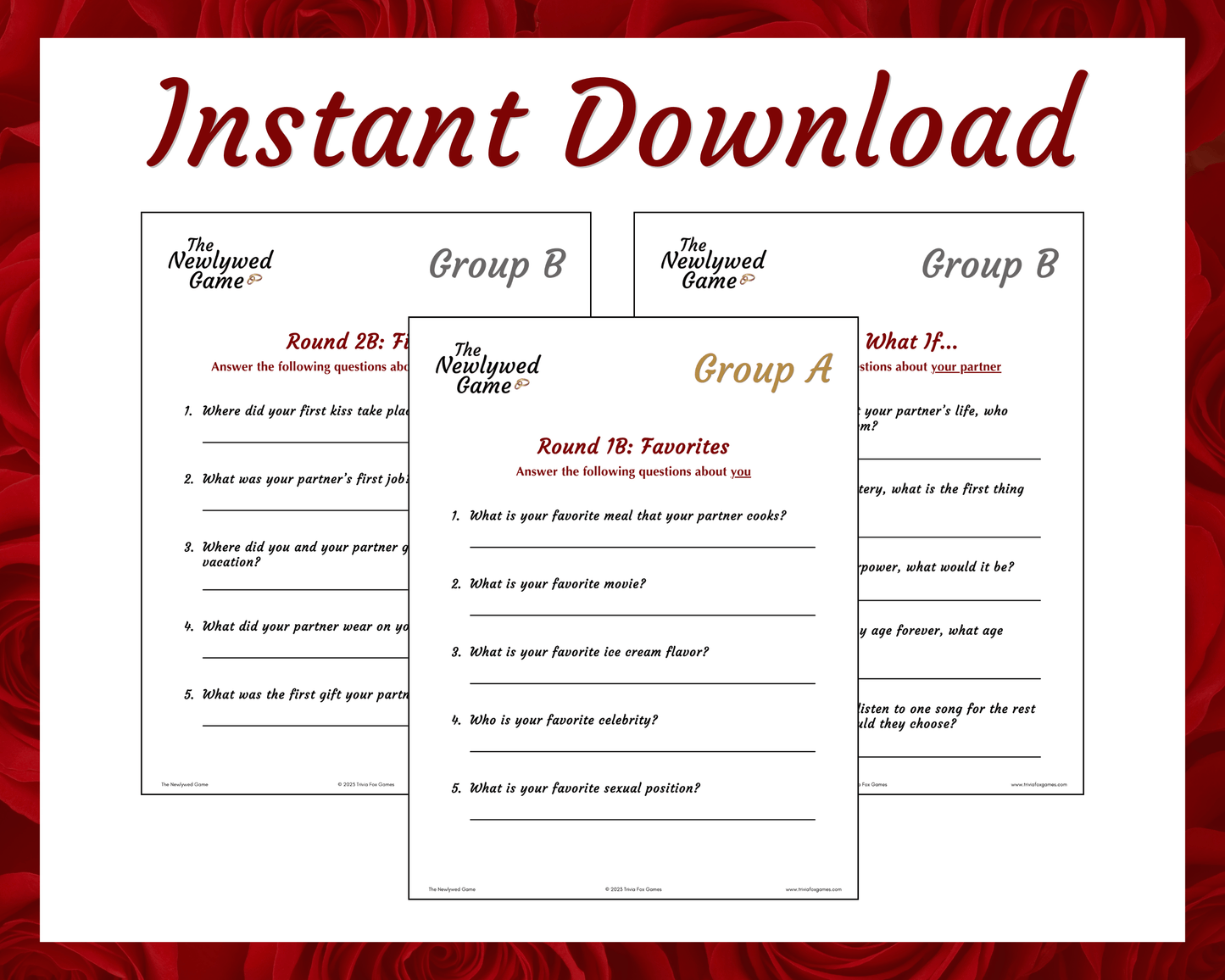 The Printable Newlywed Game