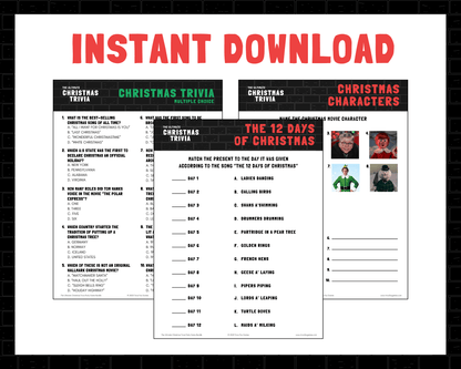 Christmas Trivia Printable Game Bundle