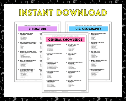 Pub Trivia Party Game Bundle (Volume 3)