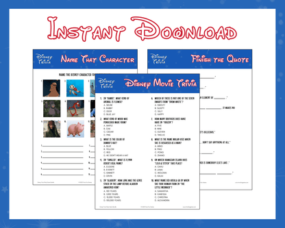Disney Trivia Party Game Bundle