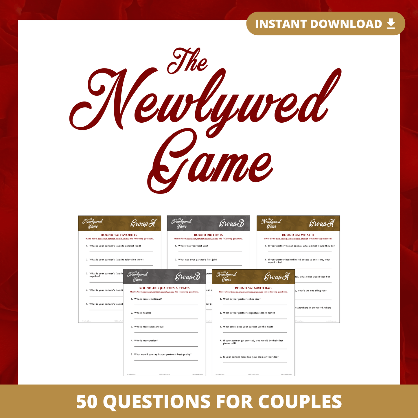 The Newlywed Printable Game