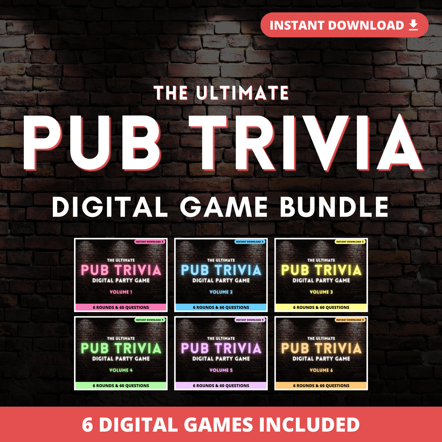 Pub Trivia Digital Game Bundle (Volumes 1-6)