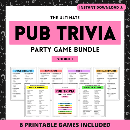 Pub Trivia Party Game Bundle (Volume 1)