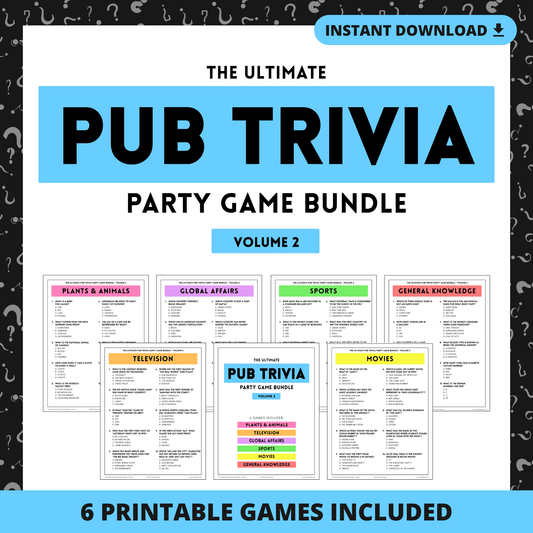 Pub Trivia Party Game Bundle (Volume 2)
