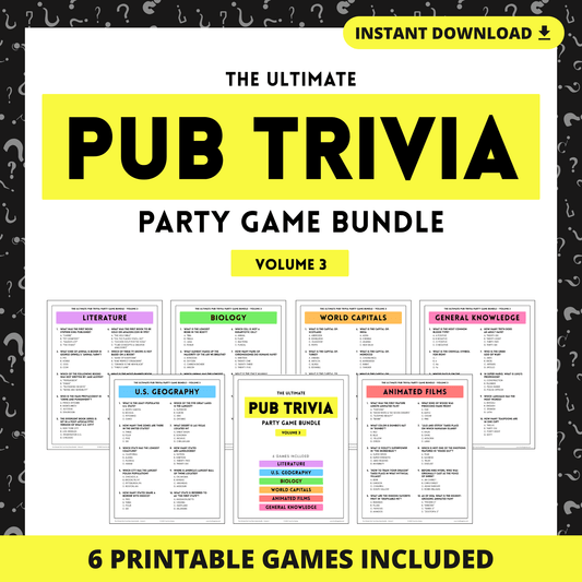 Pub Trivia Party Game Bundle (Volume 3)
