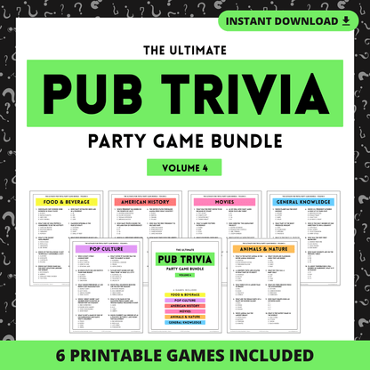 Pub Trivia Party Game Bundle (Volume 4)