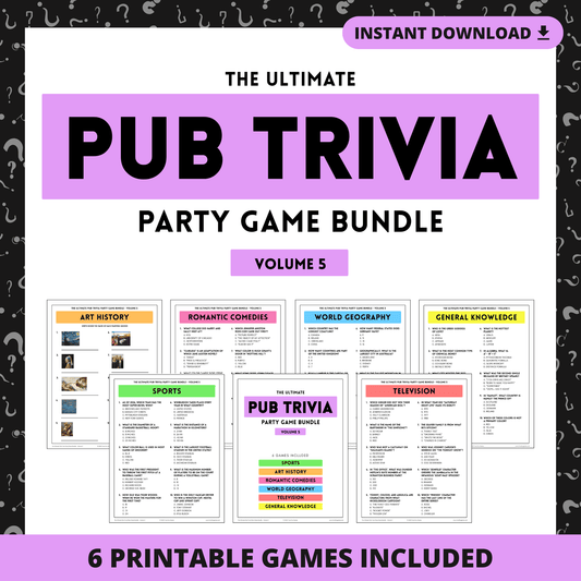 Pub Trivia Party Game Bundle (Volume 5)