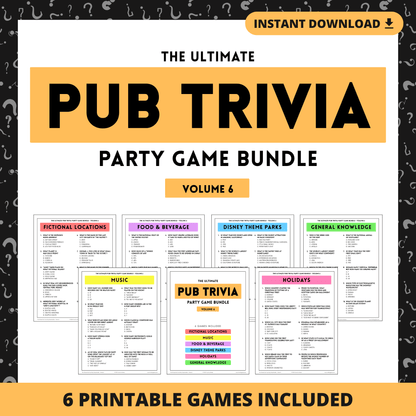 Pub Trivia Party Game Bundle (Volume 6)