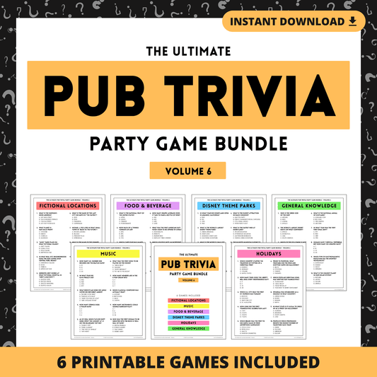 Pub Trivia Party Game Bundle (Volume 6)