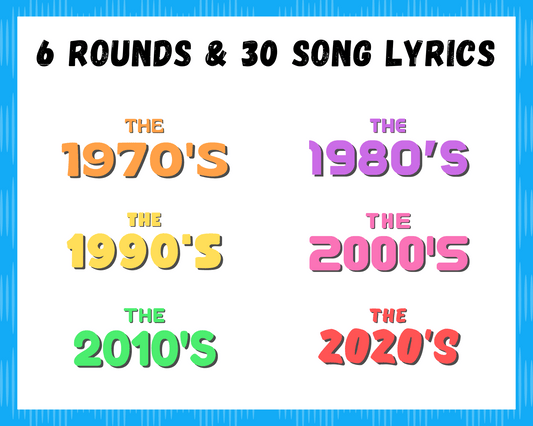 Finish the Lyrics Printable Trivia Game