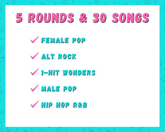 Finish the 90's Lyrics Printable Trivia Game