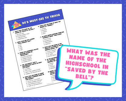 90's Trivia Party Game Bundle