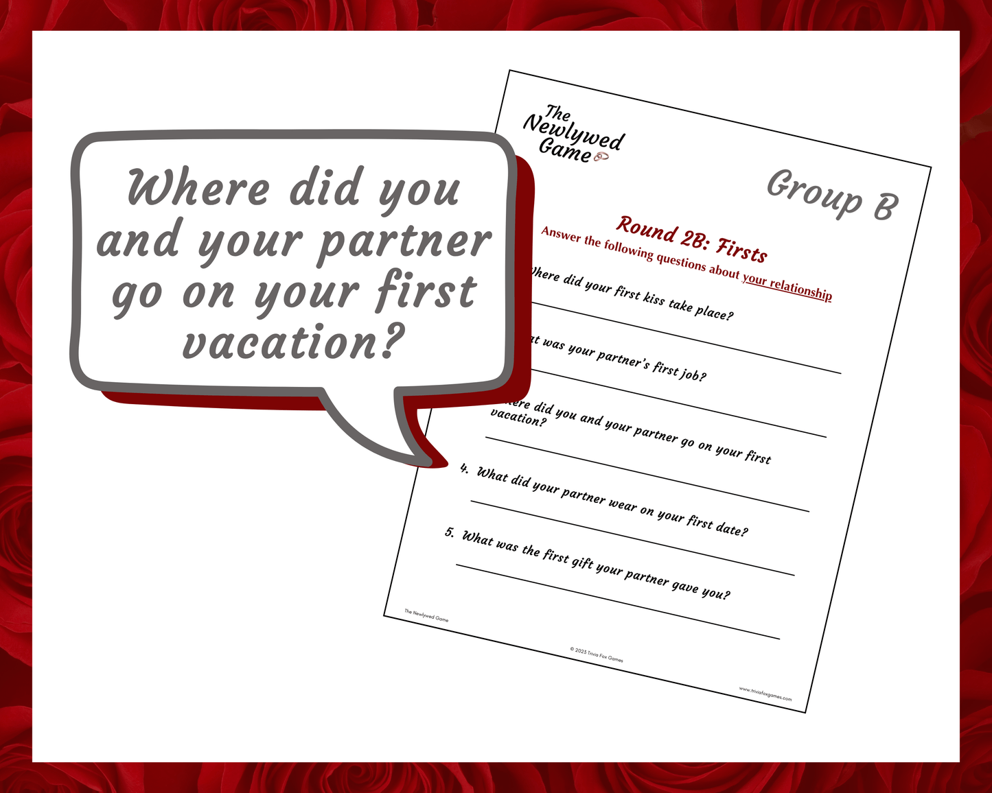 The Printable Newlywed Game