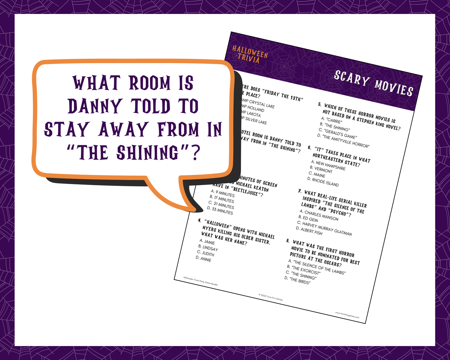 Halloween Trivia Party Game Bundle